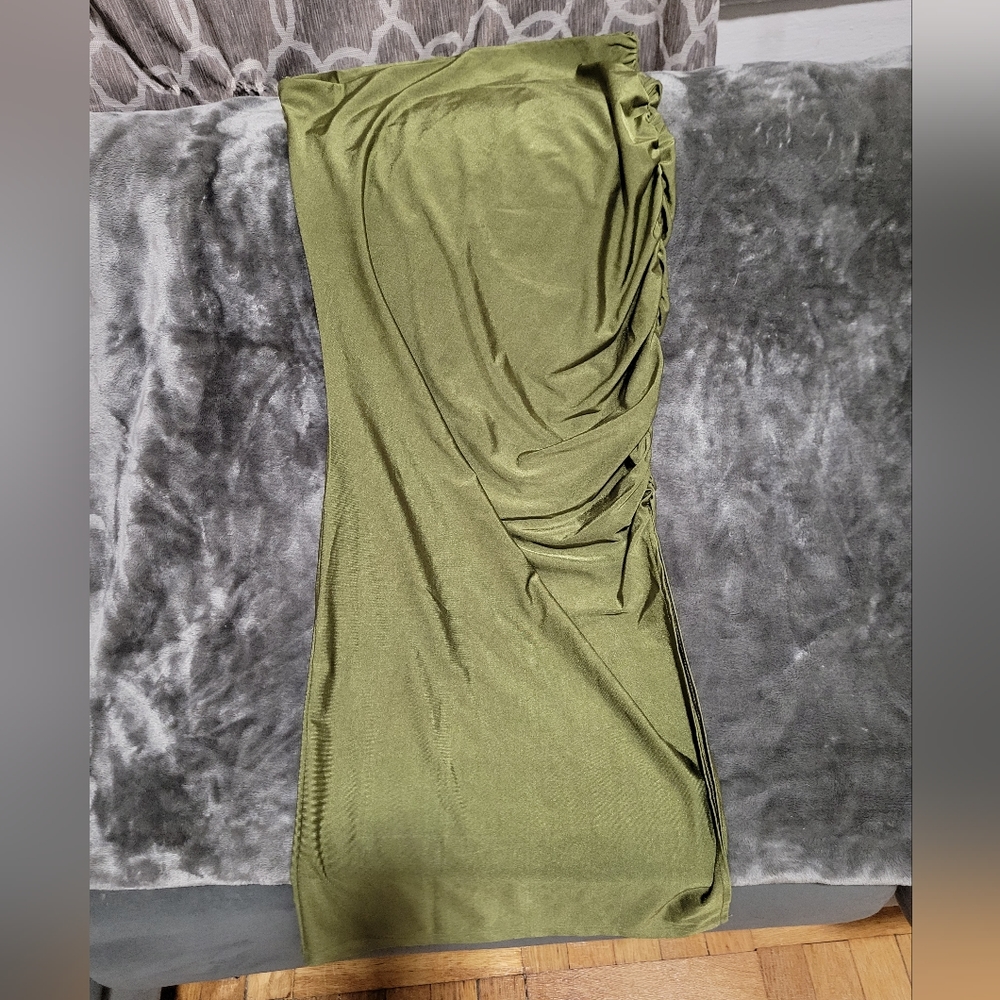 Green Ruched Skirt